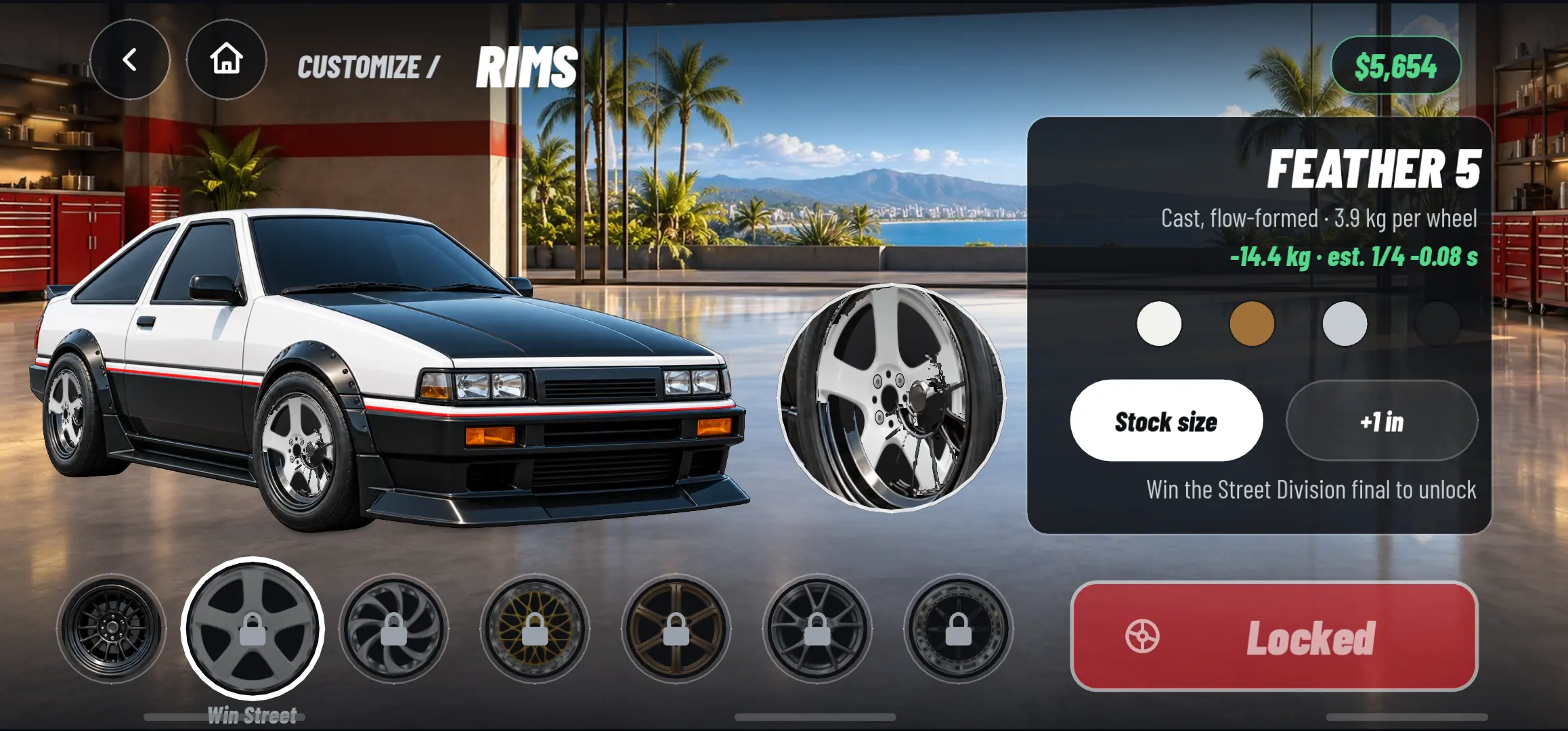 Rims shop: a flow-formed five-spoke with its weight per wheel and its effect on the quarter-mile time
